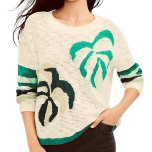 Loft Lou & Grey Palm Leaf Sweater Size M New with Tags